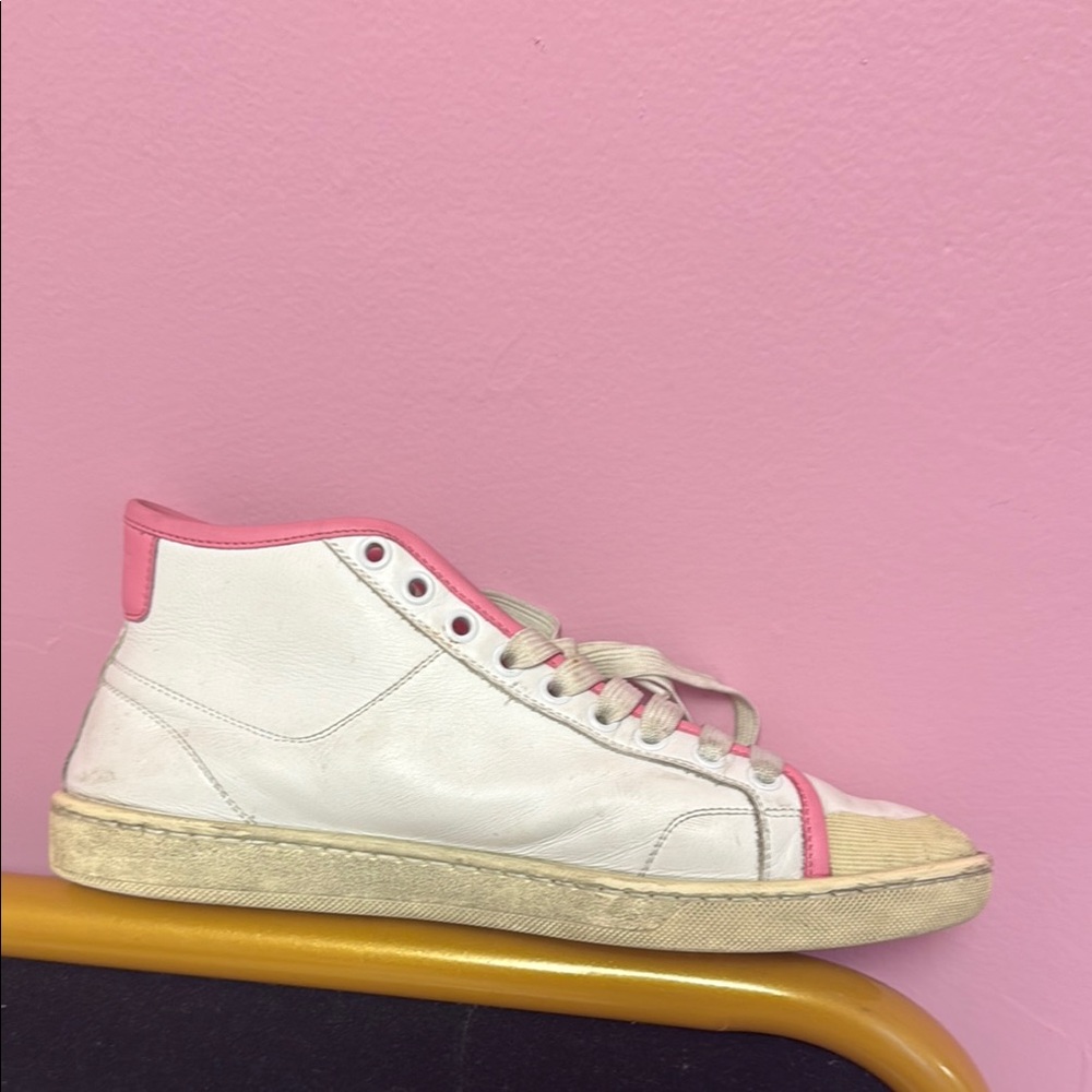 Saint Laurent White and Pink High-Tops - Picture 8 of 8